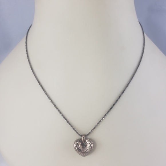 14 Karat Black Gold Heart Pendant Necklace #16779 - Picture 8 of 8